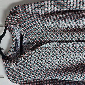 Zara Multicolored Geometric Button-Down Collared Blouse